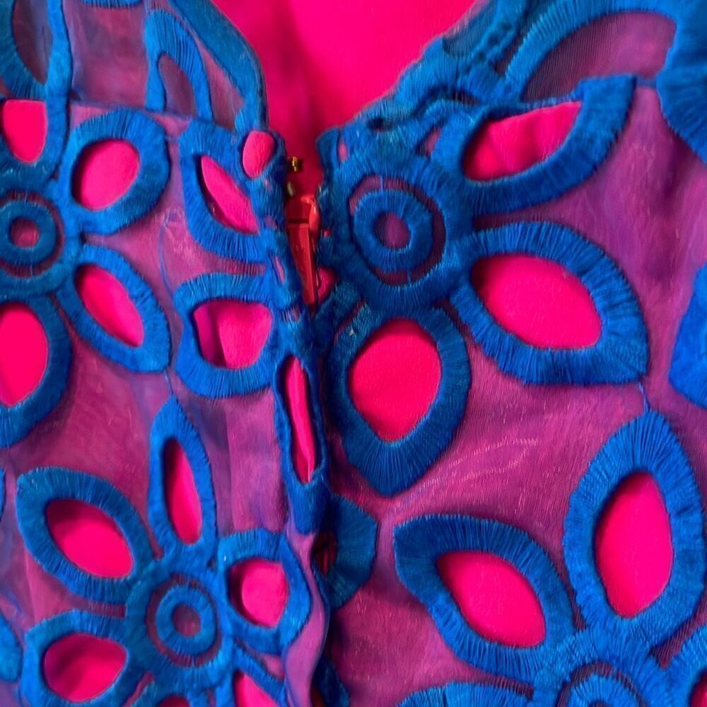 Lilly Pulitzer Selna Royce Summer Shift Dress, Size 2. Hot Pink and Royal Blue - Picture 4 of 10
